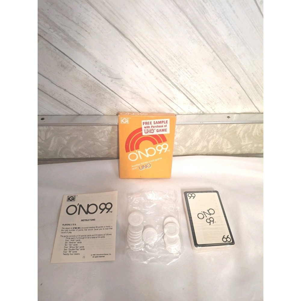 Vintage O'No 99 Card Game From the Makers of Uno SEALED CARDS - Brand New 1980s